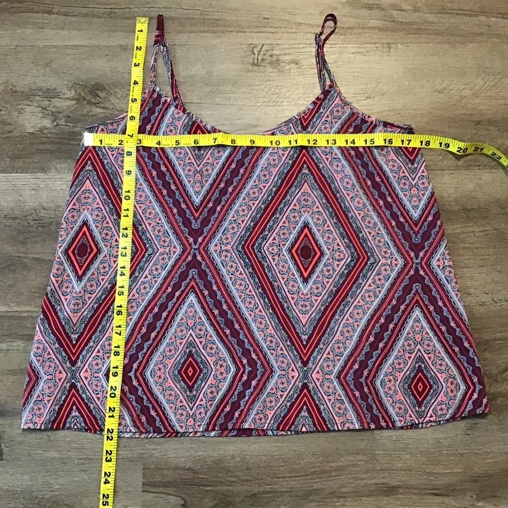 Hollister Tank Top Size M Boho Floral Strappy Festival Mandala Multicolor